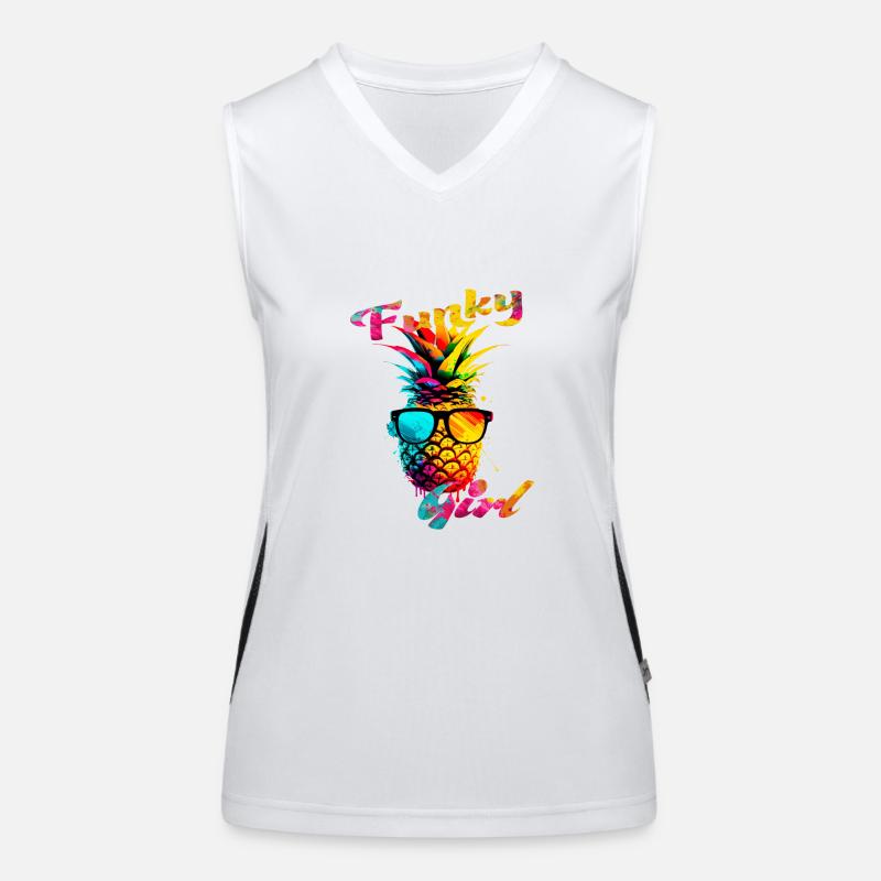 Funky Girl Pineapple Women's Functional Contrast Tank Top