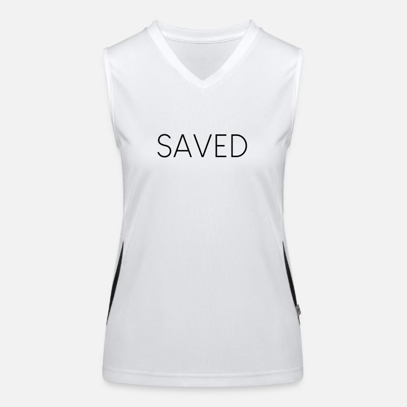 saved,gerettet, jesus Funktionelles Kontrast-Tank Top für Frauen