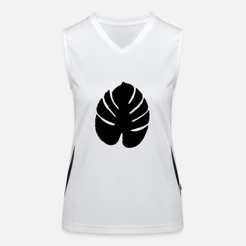 Exotic leaf black Women's Functional Contrast Tank Top