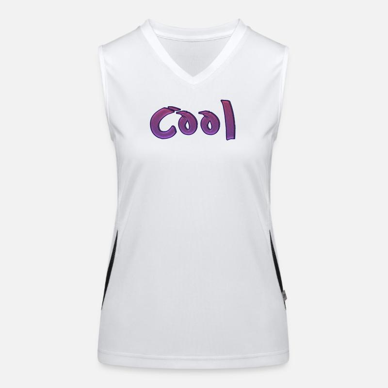 cool - Women's Functional Contrast Tank Top - white/black