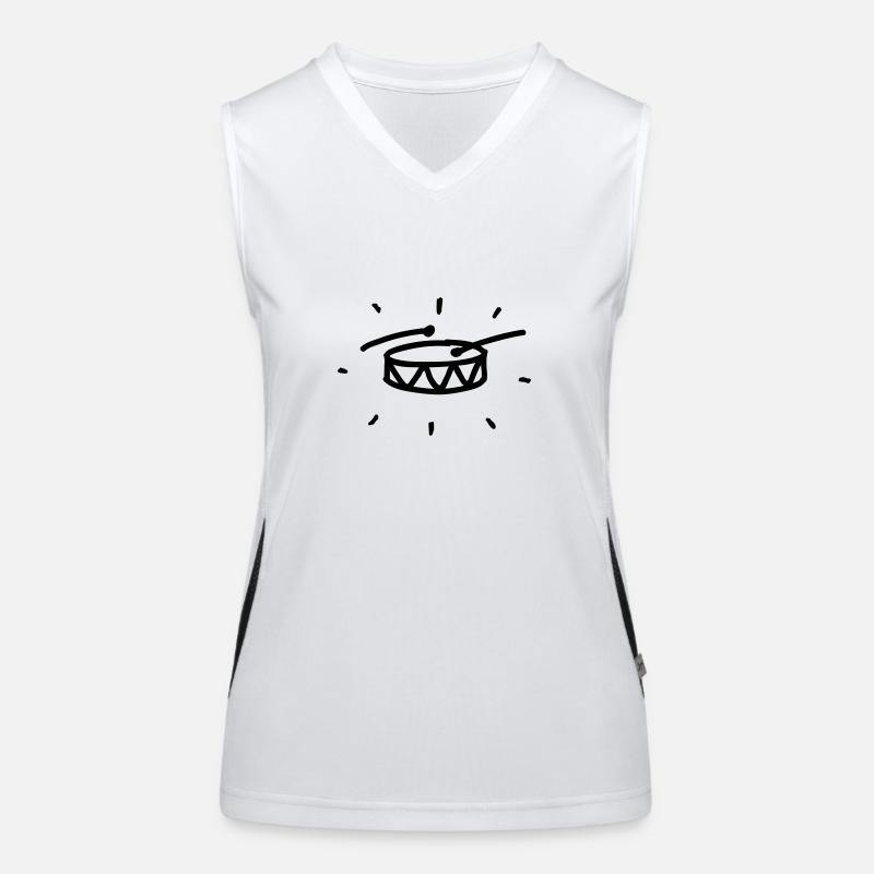 Small marching drum with drumsticks Women's Functional Contrast Tank Top