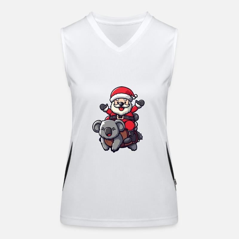 Koala Santa Claus Women's Functional Contrast Tank Top