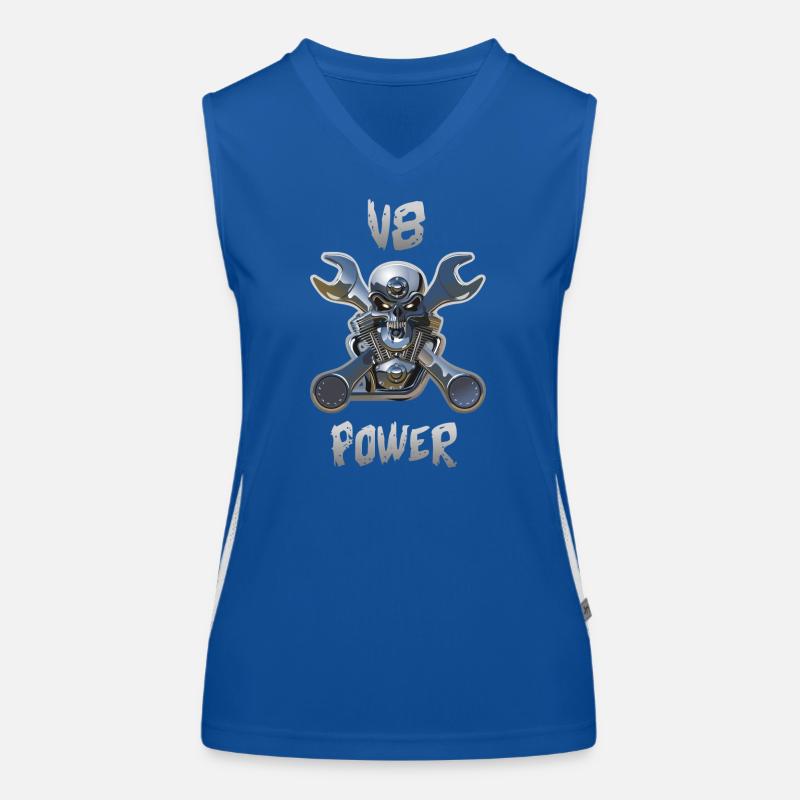 Motor V8 Power Funktionelles Kontrast-Tank Top für Frauen