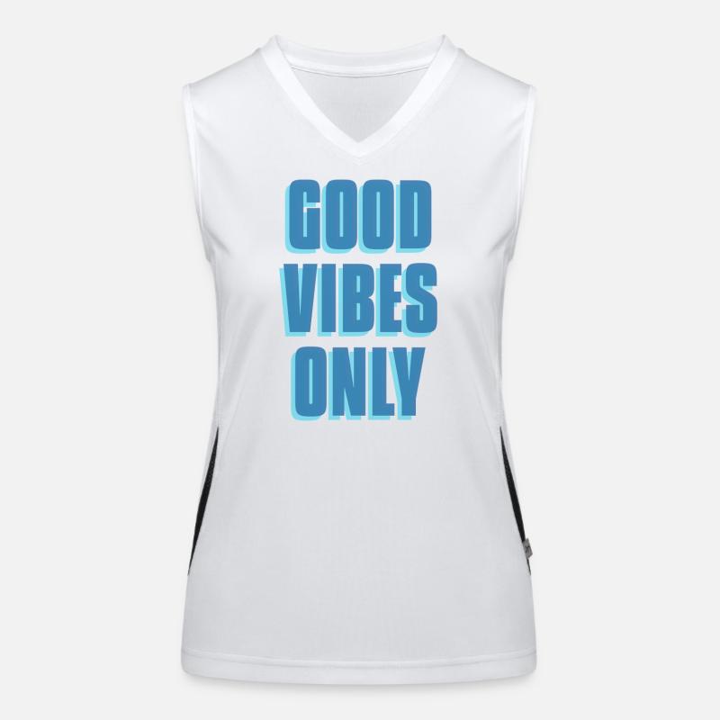 Good Vibes Only - Women's Functional Contrast Tank Top - white/black