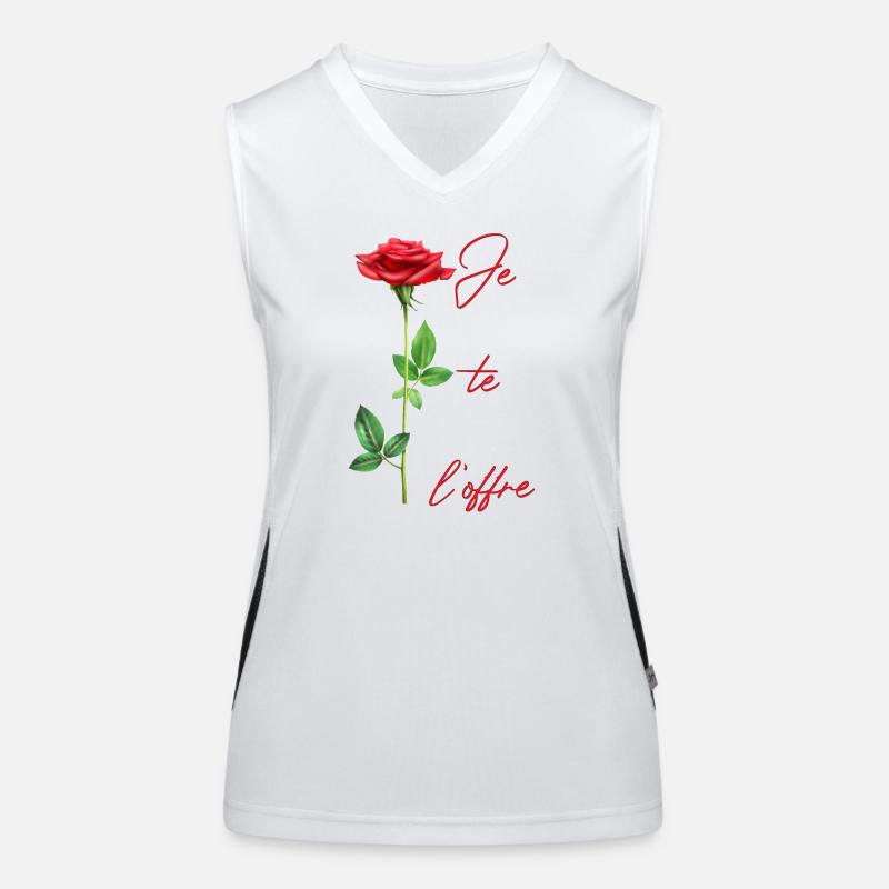 Ich biete es dir an: Rote Rose Funktionelles Kontrast-Tank Top für Frauen