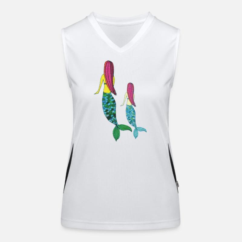 meerjungrau mutter tochter Funktionelles Kontrast-Tank Top für Frauen