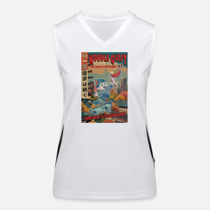 Retro Noodle Quest Comic Funktionelles Kontrast-Tank Top für Frauen