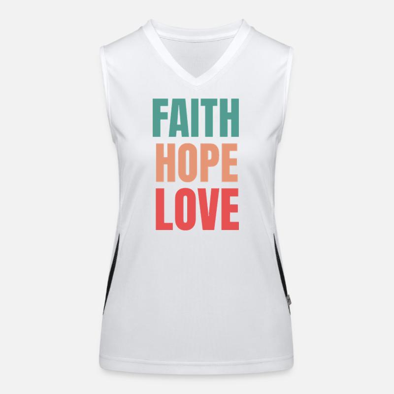 Glaube Hoffnung Liebe Funktionelles Kontrast-Tank Top für Frauen