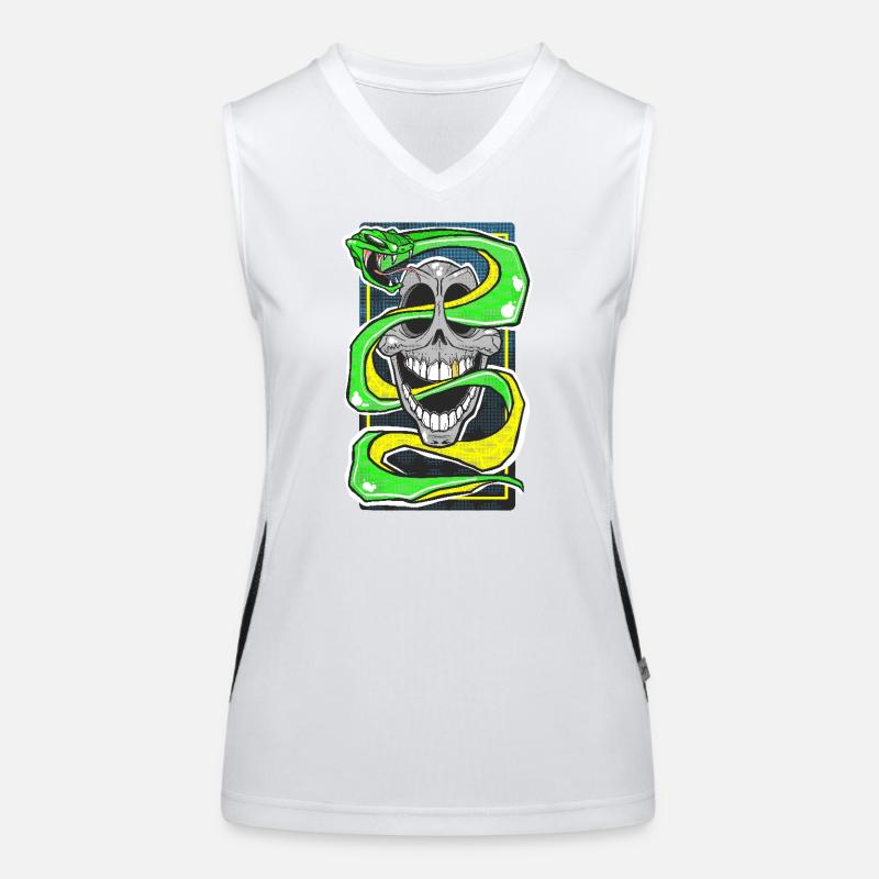 Skull & Snake Neon Edition Funktionelles Kontrast-Tank Top für Frauen