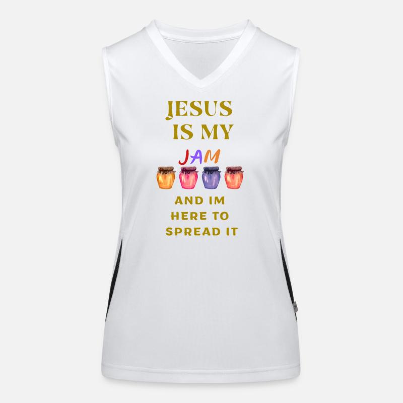 Jesus is my jam and im here to spread it Women's Functional Contrast Tank Top