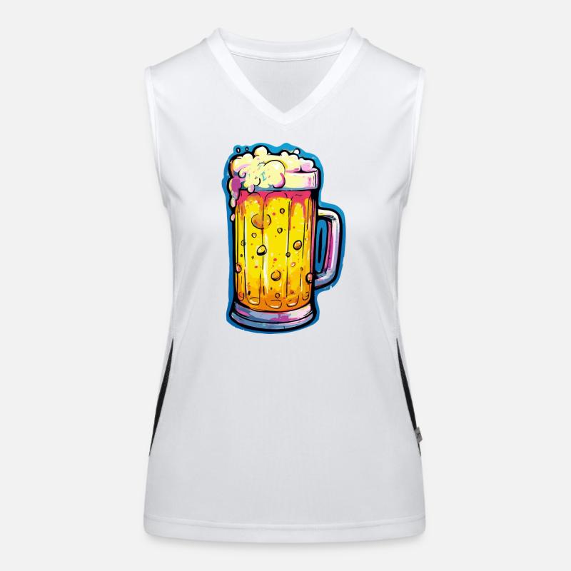 Bier Comic Bierglas Funktionelles Kontrast-Tank Top für Frauen