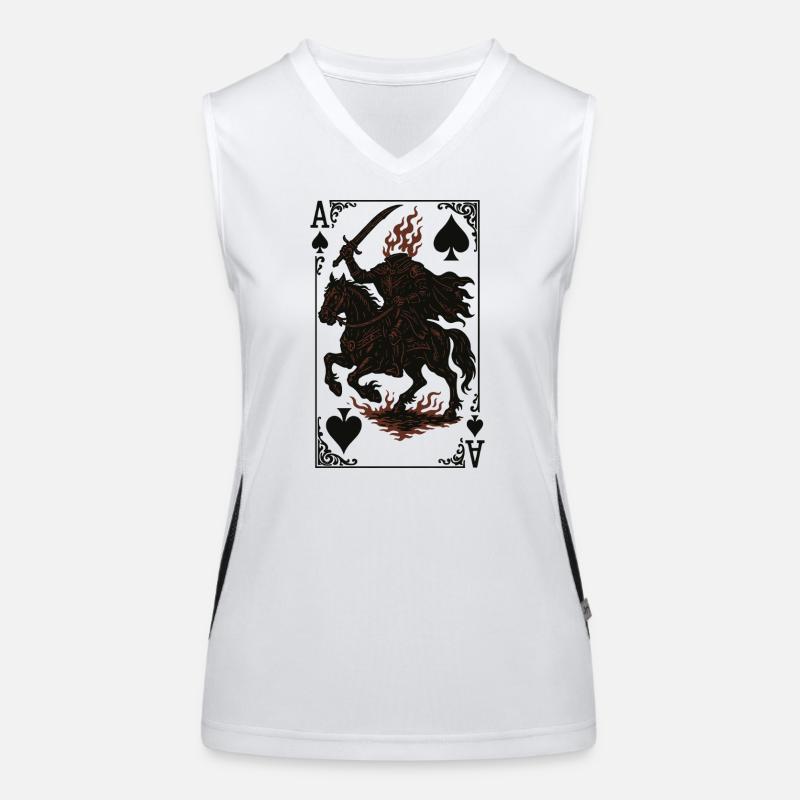 Knight on Flaming Steed Card Women's Functional Contrast Tank Top