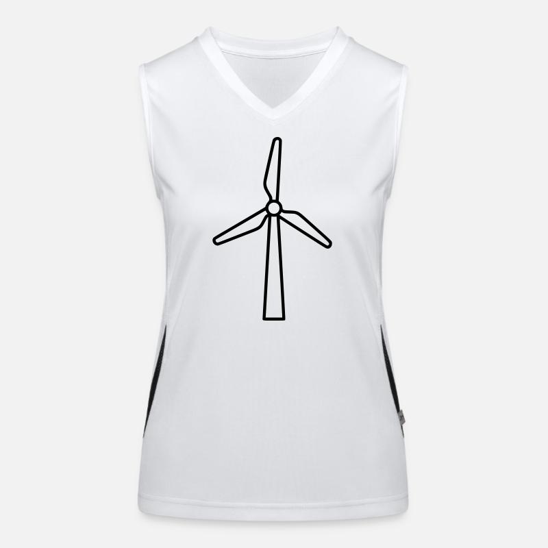 Wind turbine | Renewable Energy Statement Vector Women's Functional Contrast Tank Top