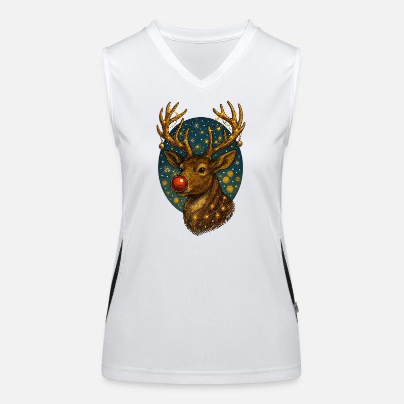 Weihnachtsrentiere Funktionelles Kontrast-Tank Top für Frauen