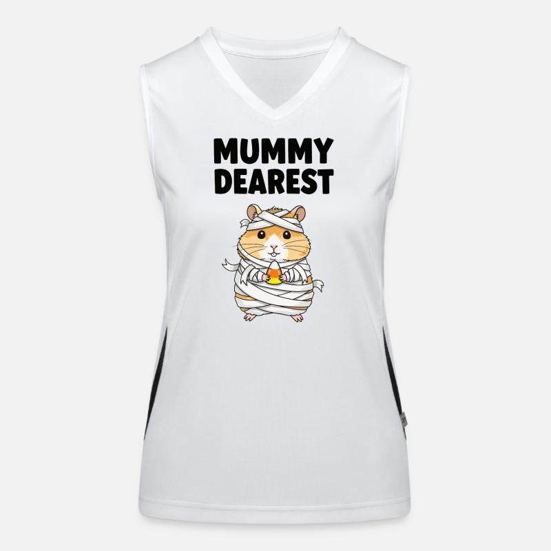 Mummy Dearest Hamster with Candy Corn Women's Functional Contrast Tank Top