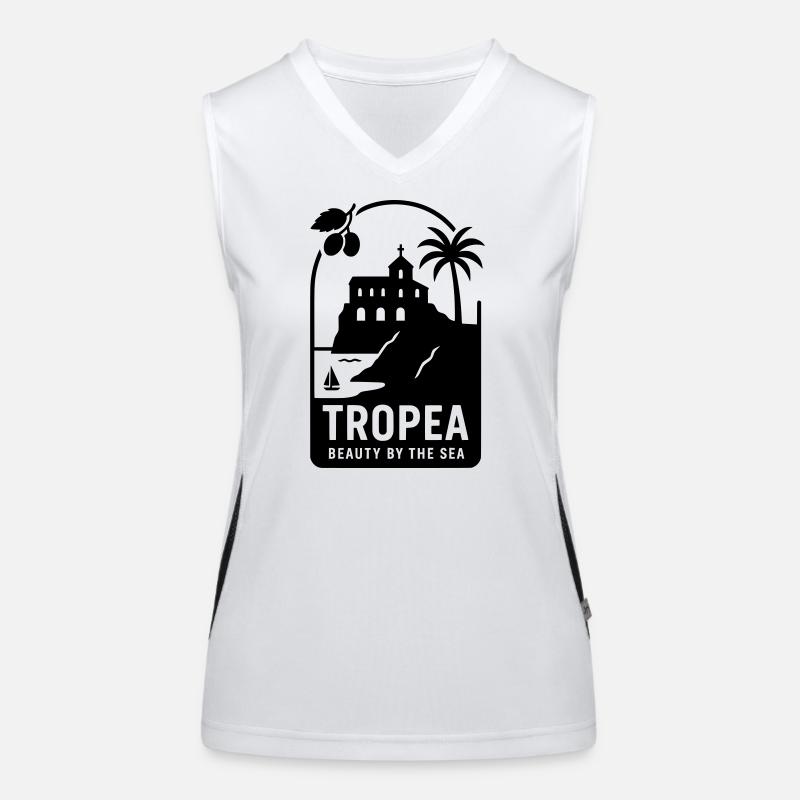tropea meer souvenir Funktionelles Kontrast-Tank Top für Frauen