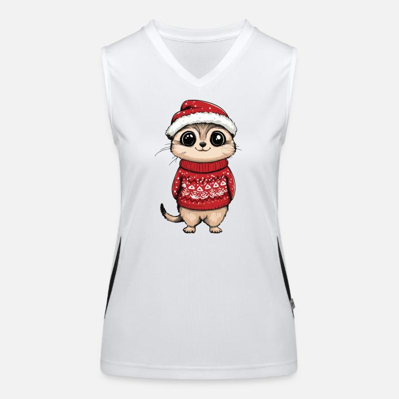 Erdmännchen Weihnachten Funktionelles Kontrast-Tank Top für Frauen