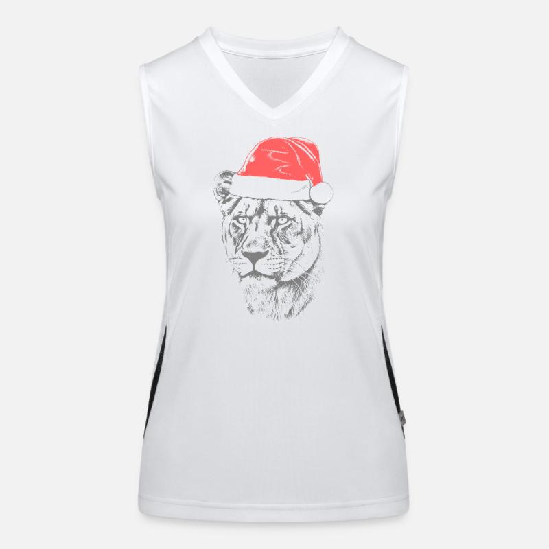 Lioness Christmas Hat - Women's Functional Contrast Tank Top - white/black