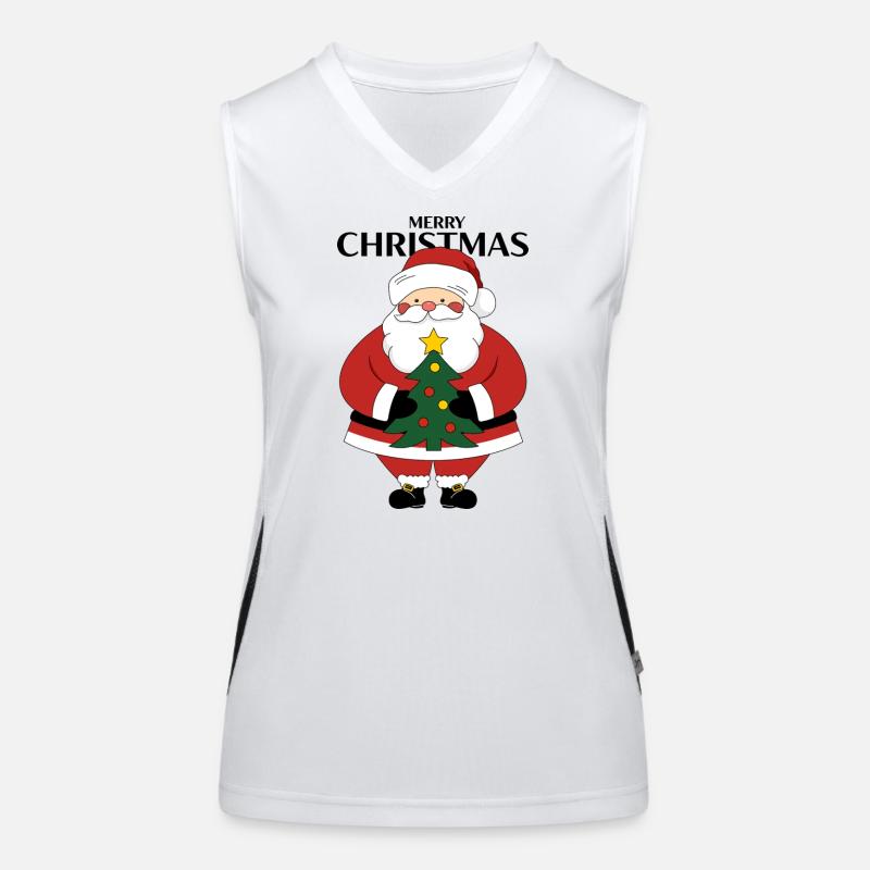 Der Weihnachtsmann und eine positive stimmung Funktionelles Kontrast-Tank Top für Frauen