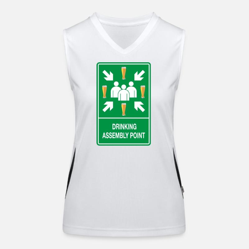 Drinking Assembly Point – Party Zone Funktionelles Kontrast-Tank Top für Frauen