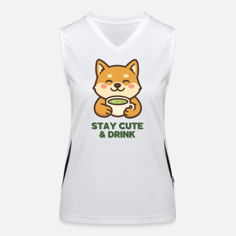 Süßer Shiba mit Matcha Funktionelles Kontrast-Tank Top für Frauen