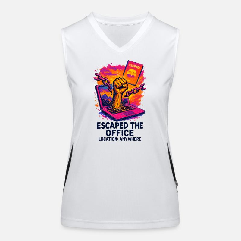 Telecommuting - Escape from the office Women's Functional Contrast Tank Top