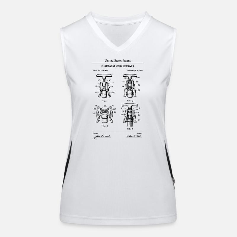 Cork Remover Patent Diagram Women's Functional Contrast Tank Top