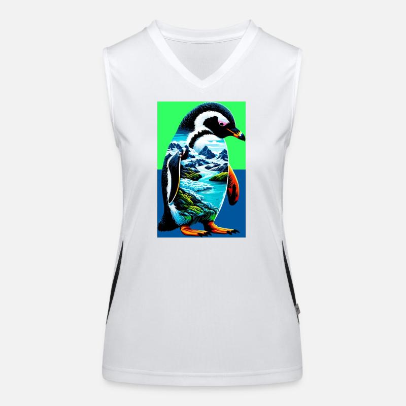 Pinguin Funktionelles Kontrast-Tank Top für Frauen