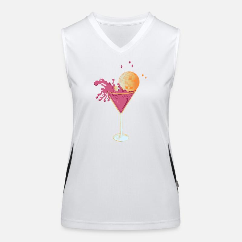 Disco Cocktail – Pinker Martini mit spritzender Di Funktionelles Kontrast-Tank Top für Frauen