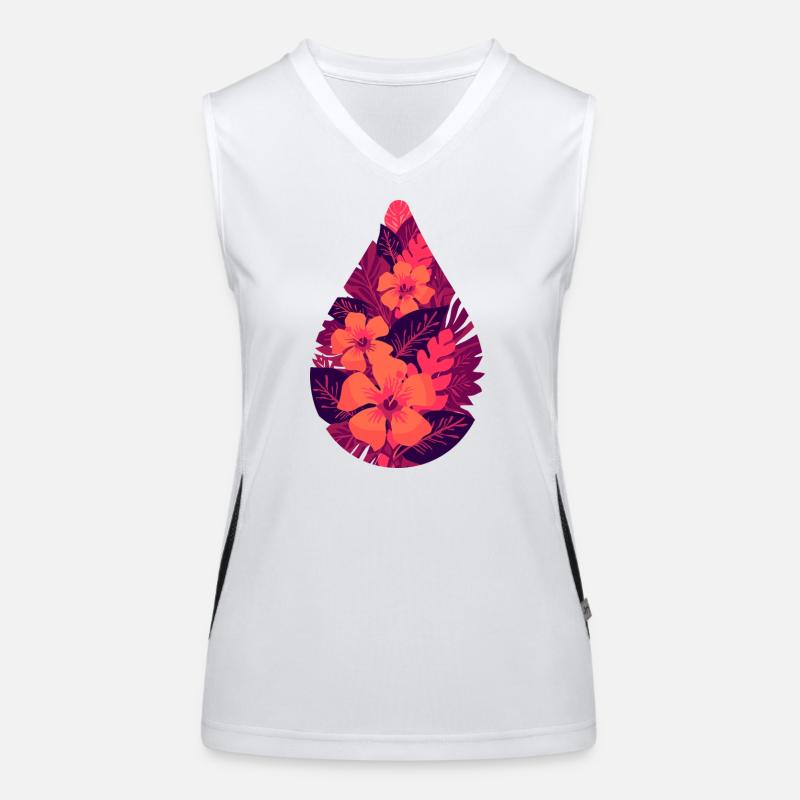 Feuilles de feu de la flore Débardeur respirant contrasté Femme