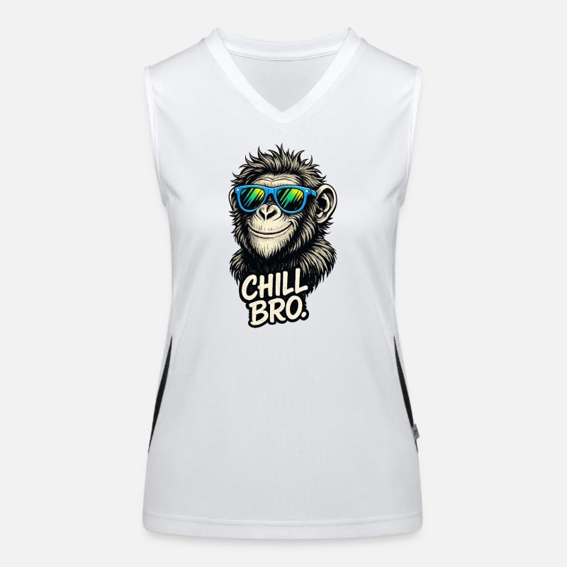 Chill Bro Affe mit Sonnenbrille Funktionelles Kontrast-Tank Top für Frauen
