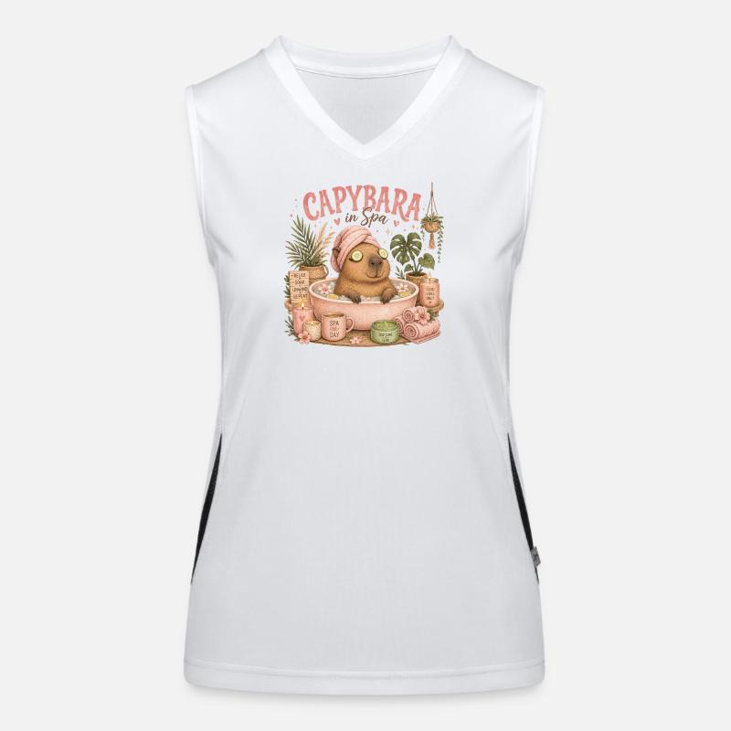 Capybara Spa Auszeit Funktionelles Kontrast-Tank Top für Frauen