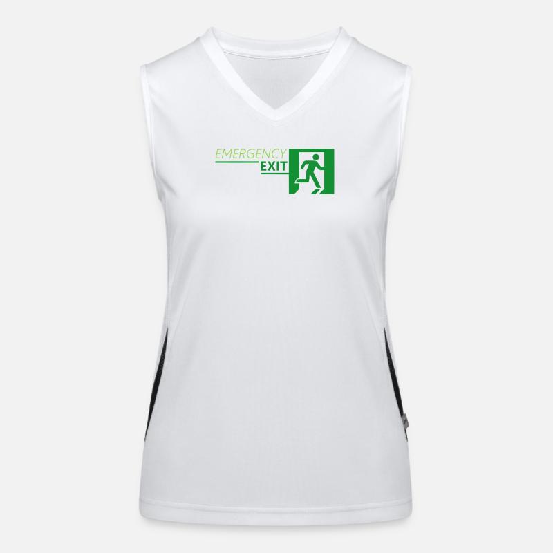 Emergency EXIT Classic Green Women's Functional Contrast Tank Top