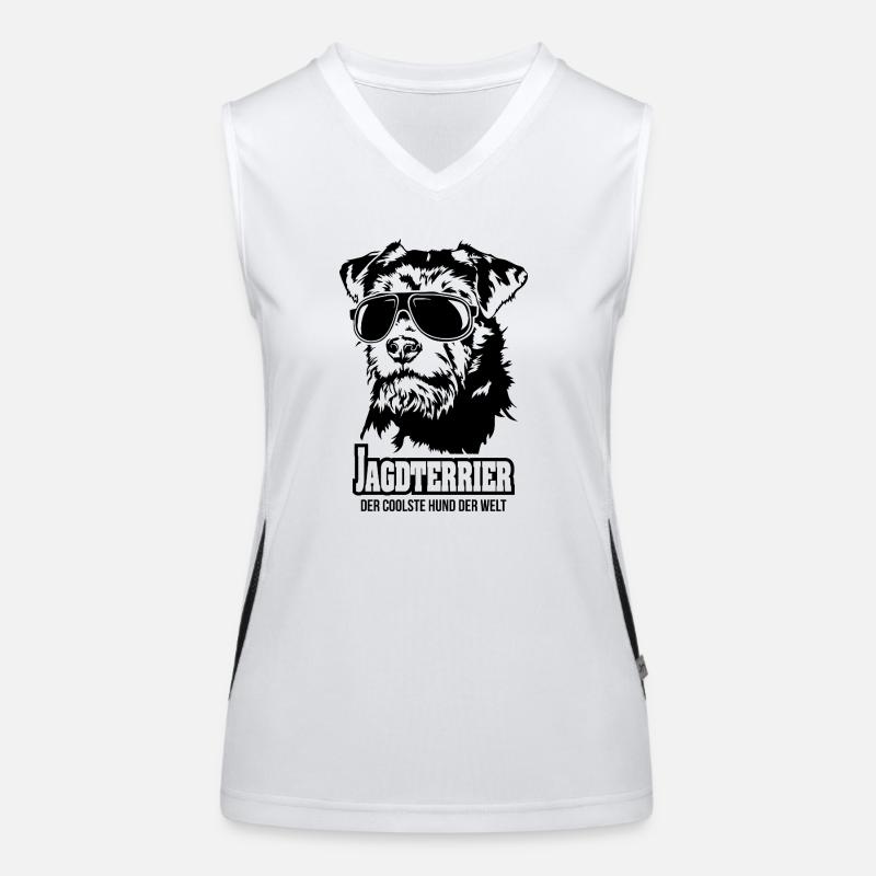 Jagdterrier coolster Jagdhund Hunde Wilsigns Funktionelles Kontrast-Tank Top für Frauen
