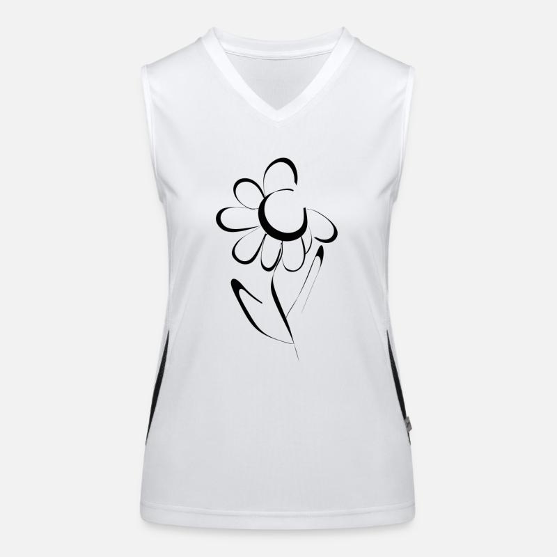 Conception de fleurs Débardeur respirant contrasté Femme