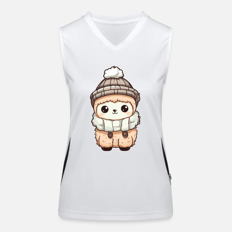 Alpaka Winter Tier Niedlich Comic Funktionelles Kontrast-Tank Top für Frauen