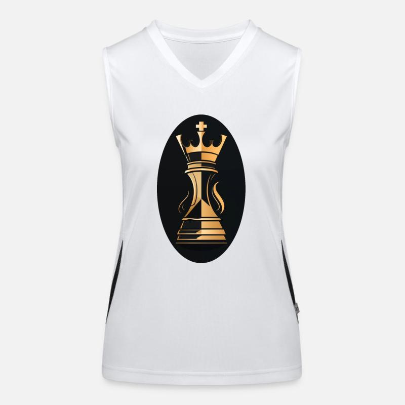 Schach Figur König Funktionelles Kontrast-Tank Top für Frauen