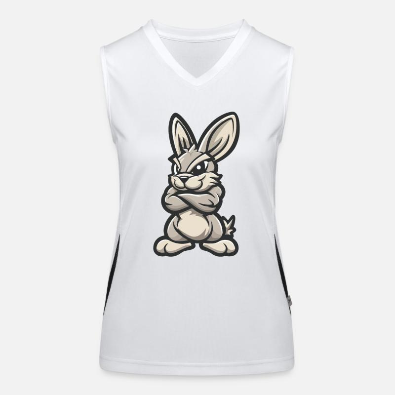 Hase Rabbit Comic Funktionelles Kontrast-Tank Top für Frauen