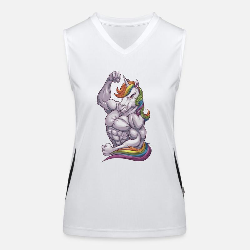 Unicorn Power Funktionelles Kontrast-Tank Top für Frauen