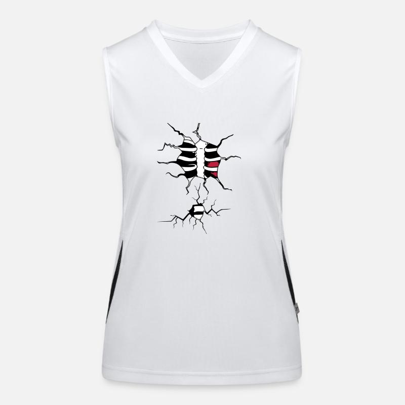 Skeleton Skeleton Chest Ribs Horror Costume Women's Functional Contrast Tank Top