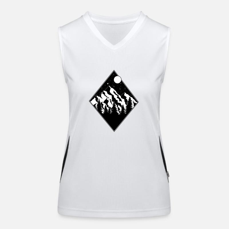 Grafik Berge und Wald Funktionelles Kontrast-Tank Top für Frauen