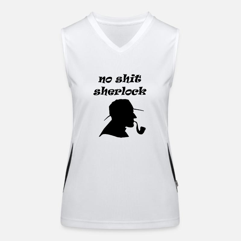 sherlock - Women's Functional Contrast Tank Top - white/black