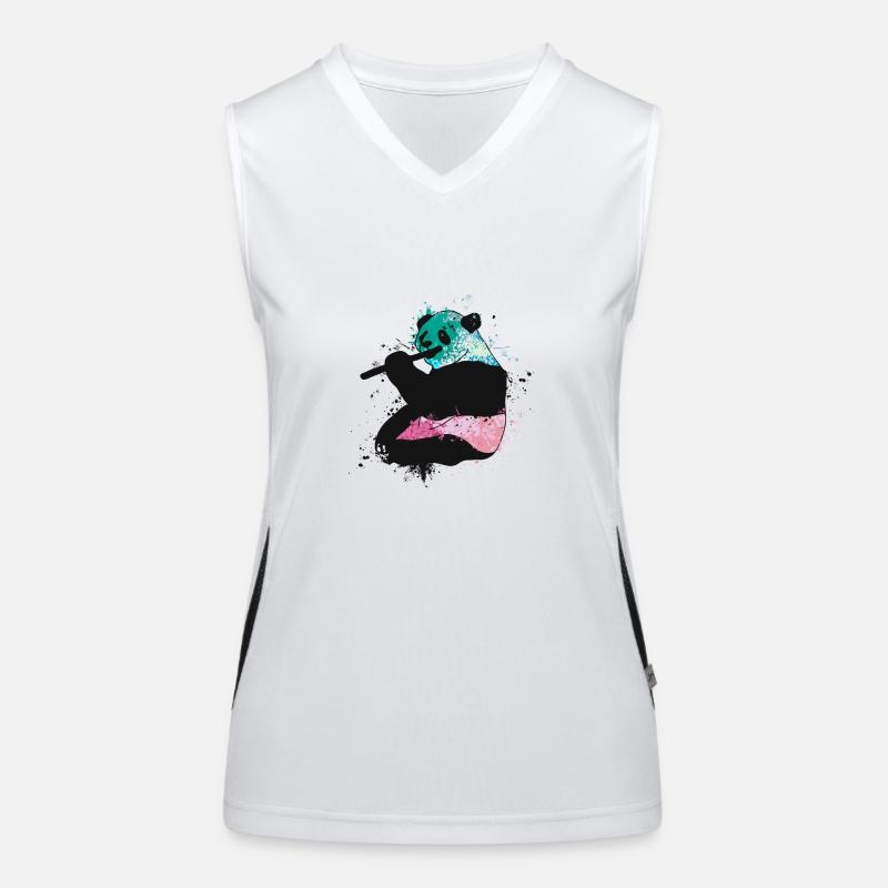 Splash Art Giant Panda Panda Bear Big Panda Women's Functional Contrast Tank Top