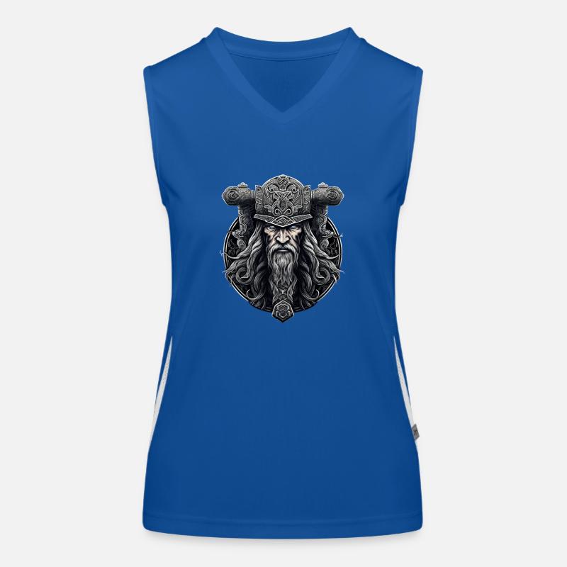 Viking with Hammer, Valhalla Nordmann Design Women's Functional Contrast Tank Top