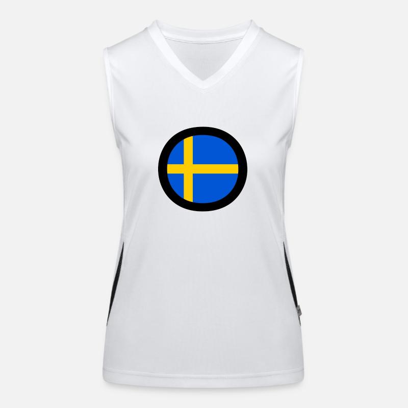 Schweden Flagge Funktionelles Kontrast-Tank Top für Frauen