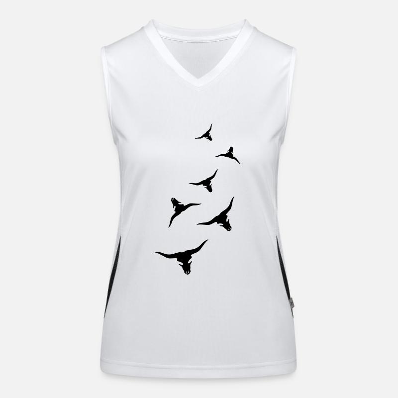 Bull Skull Cow Women's Functional Contrast Tank Top