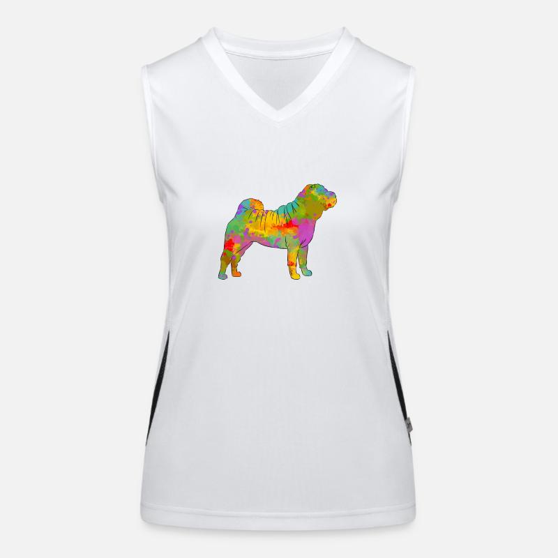 Shar Pei Multicolor Funktionelles Kontrast-Tank Top für Frauen