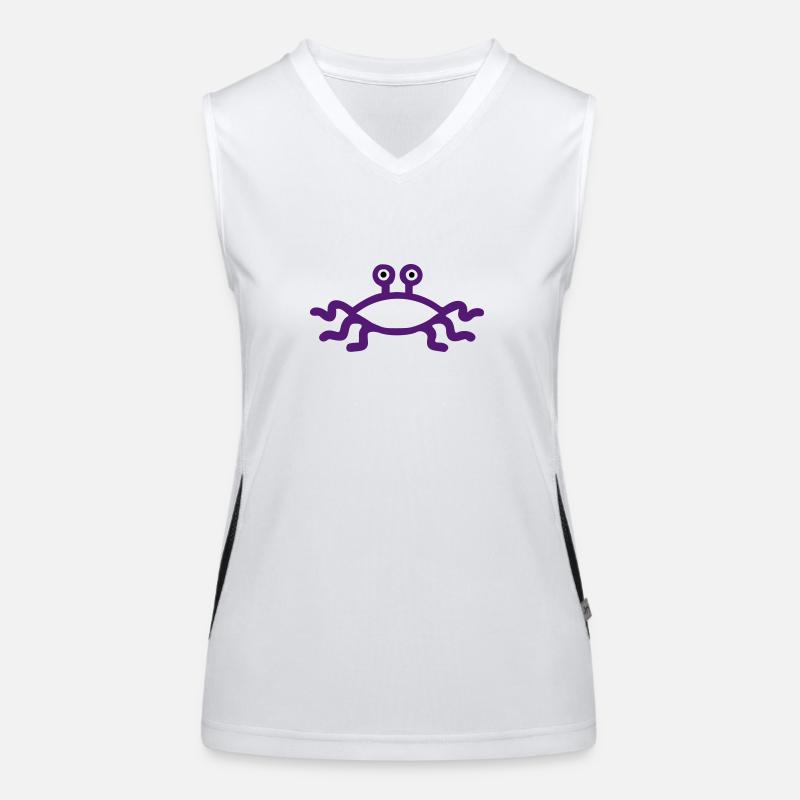 Fliegendes Spaghettimonster Funktionelles Kontrast-Tank Top für Frauen