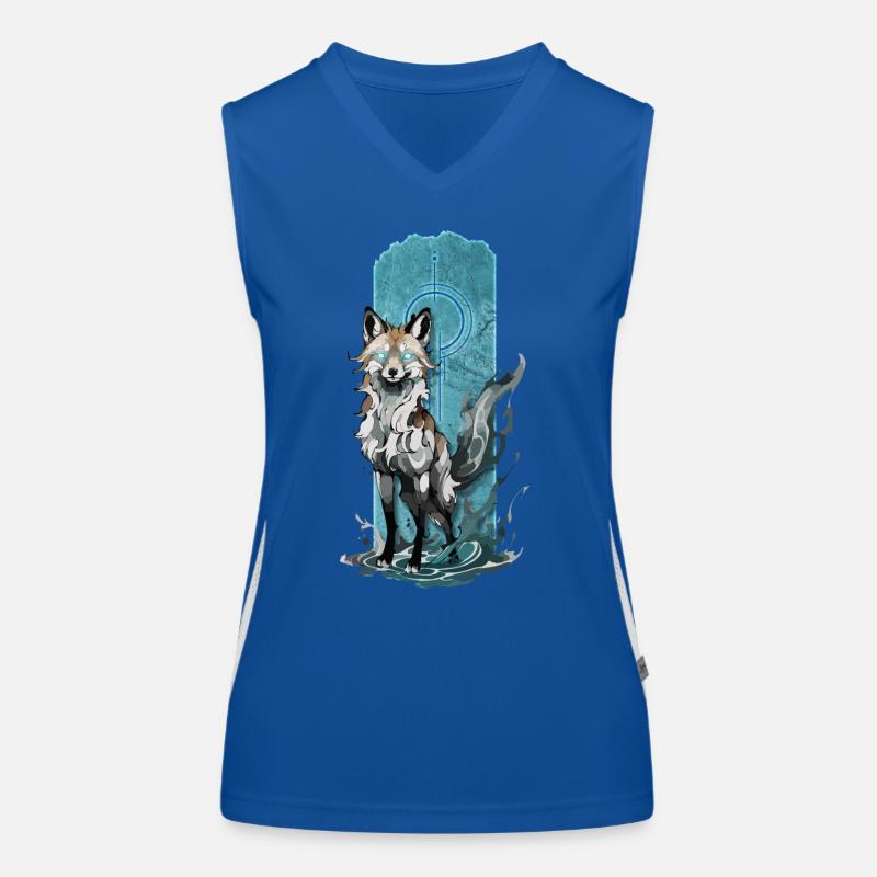 Ethereal Fox Spirit: Mystical Blue Flame Fox Women's Functional Contrast Tank Top