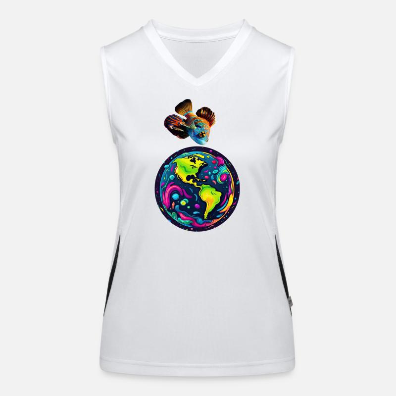 Der Fisch und sein Planet Funktionelles Kontrast-Tank Top für Frauen